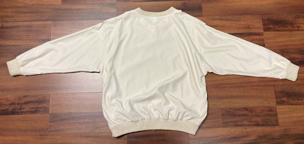 VTG TAIL Golf Mens Large Windbreaker Pullover Beige NWT Side Pockets