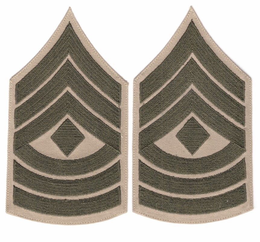 USMC Marine Corps Rank Chevron: First Sergeant, pair - khaki
