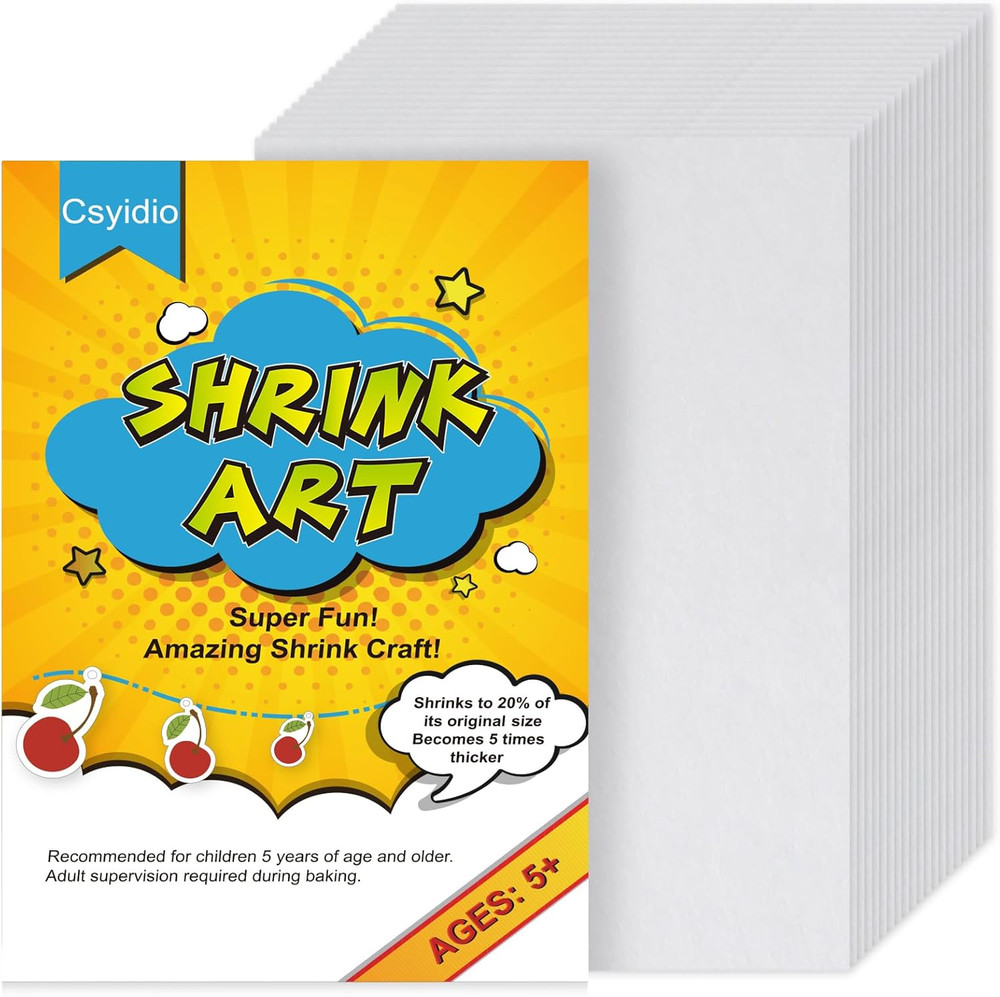 20 Pieces Shrink Plastic Sheets Sanded Shrink Sheets Shrink Films Papers for Mak