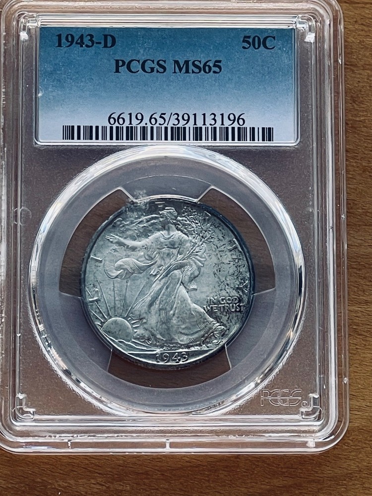 1943-D 50¢ PCGS MS65 Walking Liberty Half Dollar
