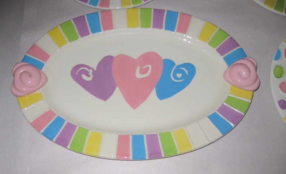 8 pcs Nicole Engblom ceramic serving dish Plates Cups Saucers (PLEASE READ)