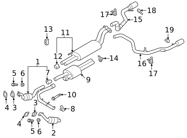 Genuine Ford Extension Pipe Rear Bracket HL3Z5260B
