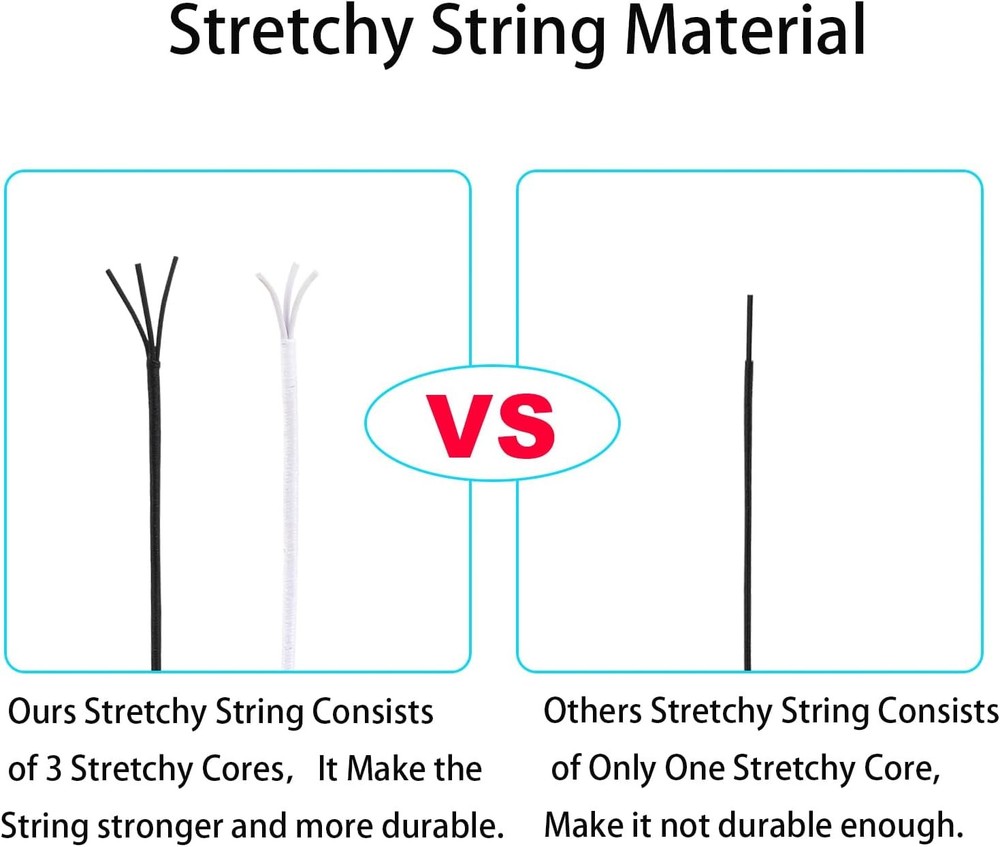 Stretchy String for Bracelets, 2 Rolls (1.0mm) 330 Feet Sturdy Elastic String C