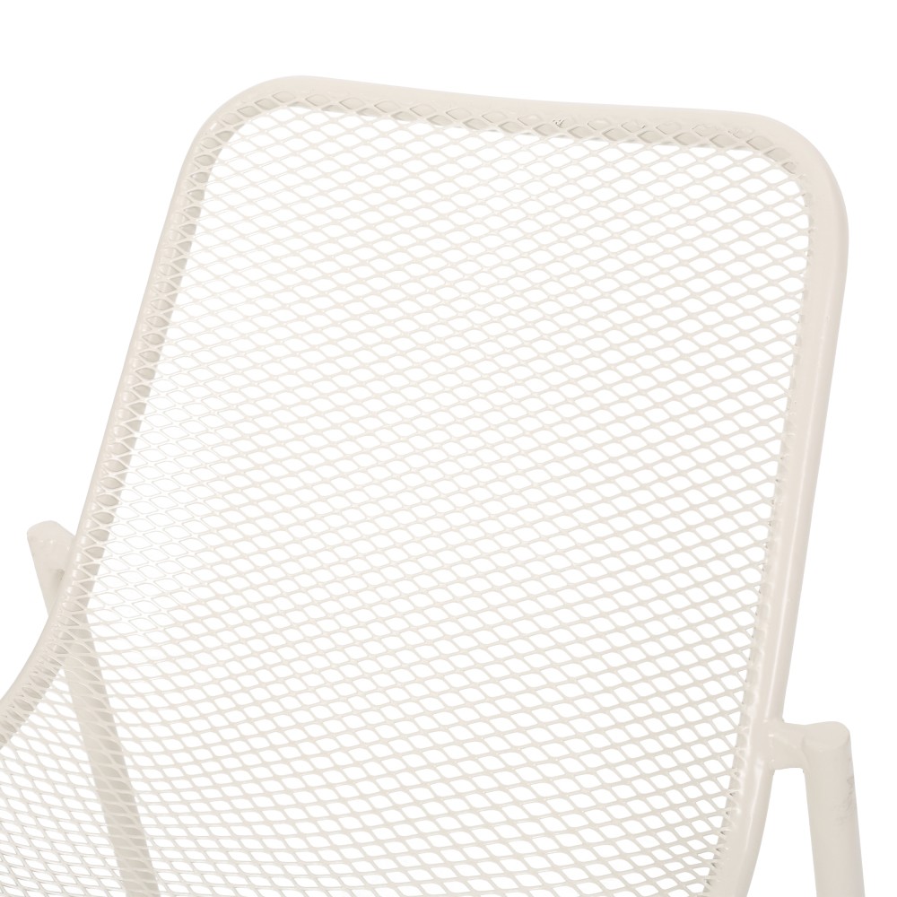 Unbranded Iron Stacking Chairs w/ Waterproof Coated Frame - White