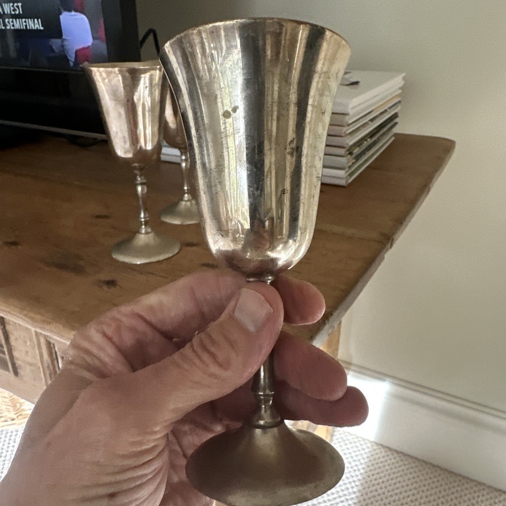 Large Silver-Plated Goblet Set ( 4 )