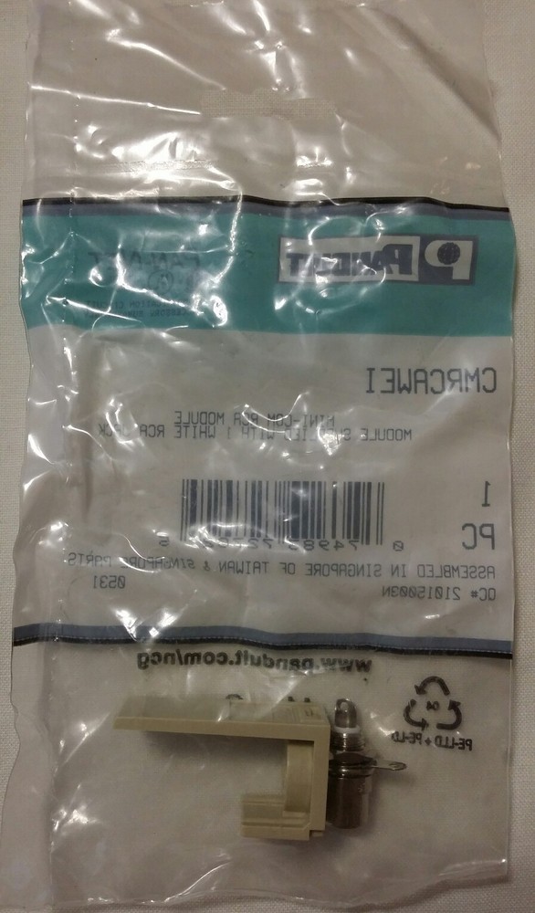 NEW Panduit Pan-Net CMRCAWEI Mini-Com RCA Module With 1 White RCA Jack