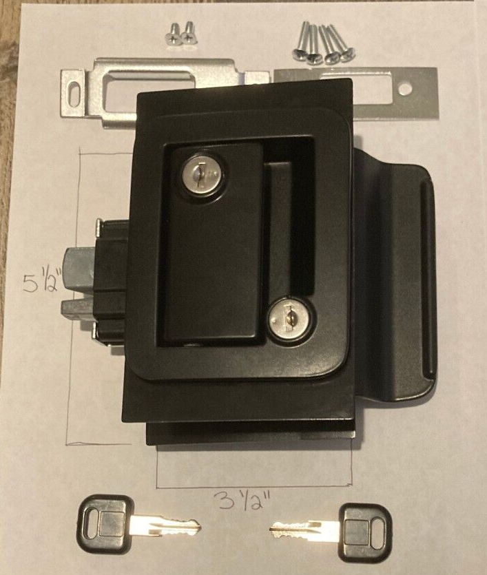 Taller Black RV Entry Door Lock Handle Deadbolt Keys 44610-09 FIC 43610-06