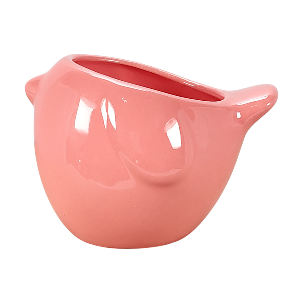 Pink Mini Flowerpot Planter Stoneware Ceramic Bird Shape