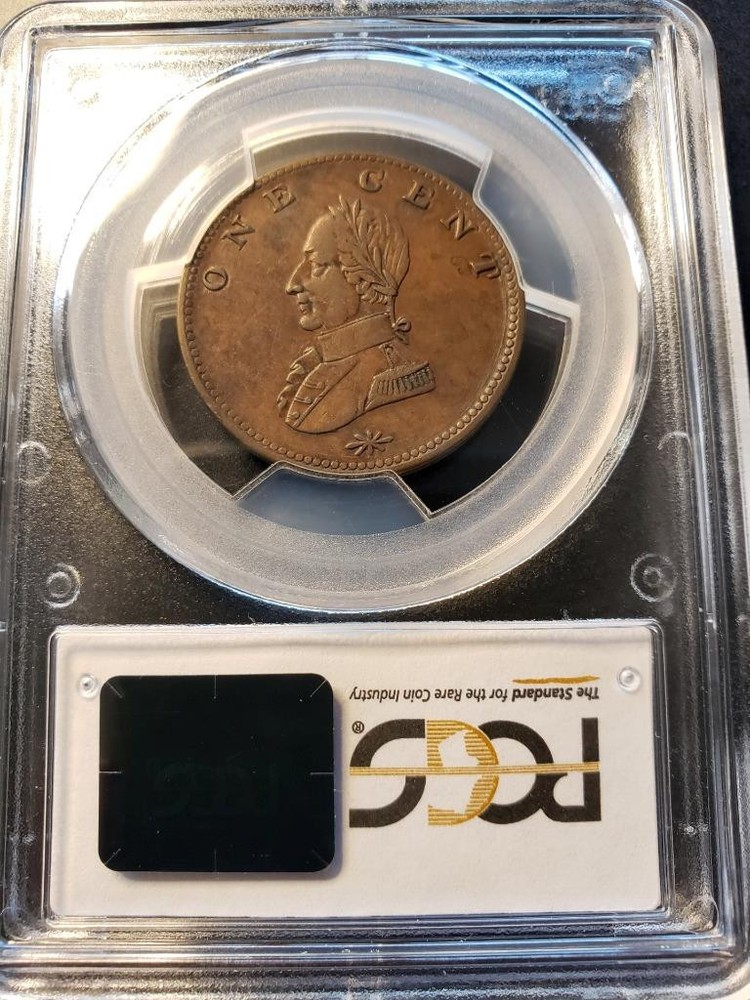 PCGS AU50 undated (c.1820) Washington Double Head Colonial Cent Token