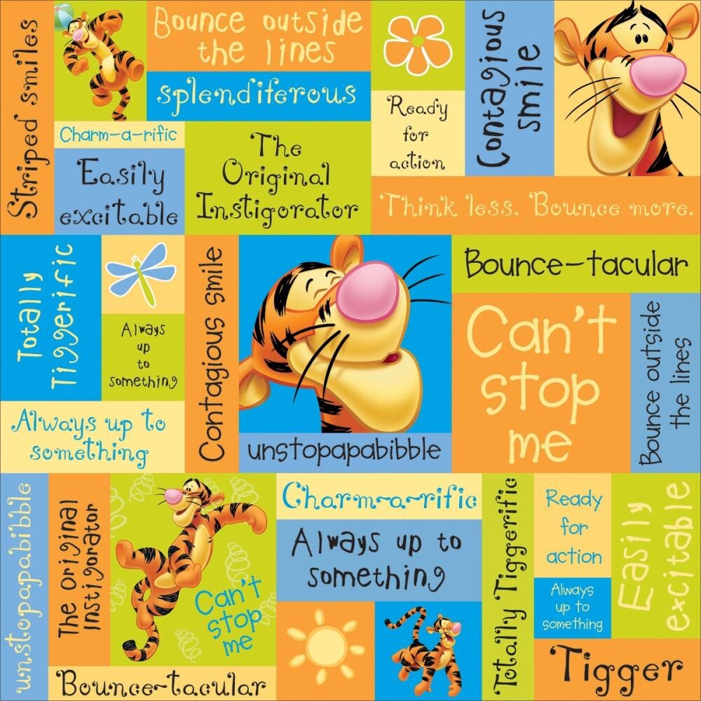 Tigger Phrases, scrapbook paper - Disney SCB06