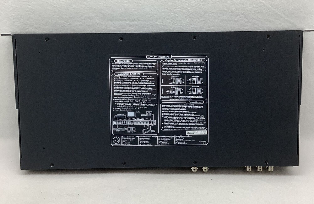EXTRON SW AV Series Video Switcher 6V