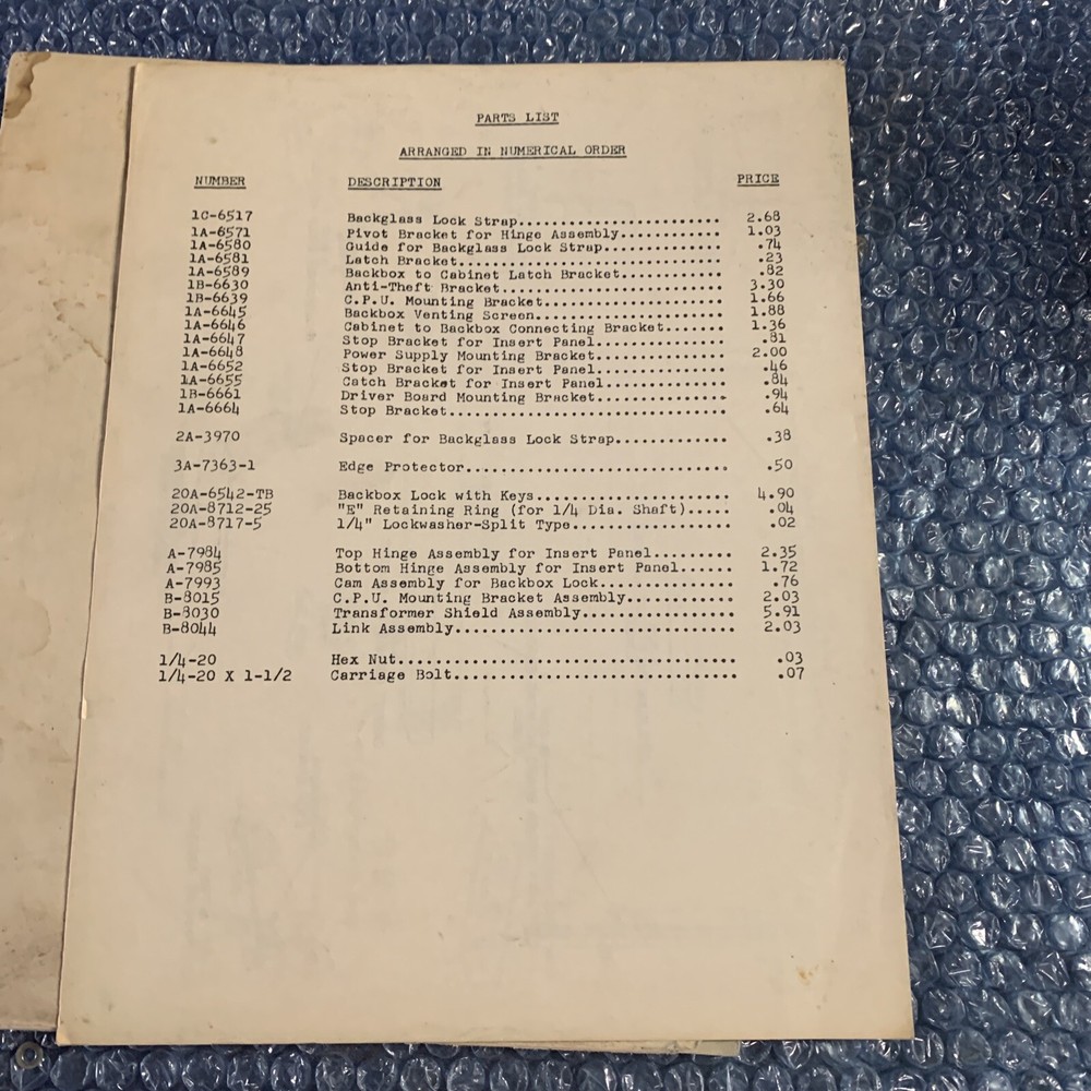 Williams pinball￼ ARCADE GAME owners manual Tri Zone