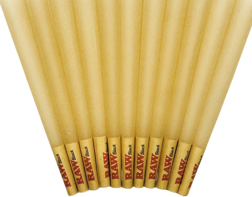 Authentic RAW Black King Size Pre-Rolled Cones 200 Pack 🌟 RAW Storage Tin