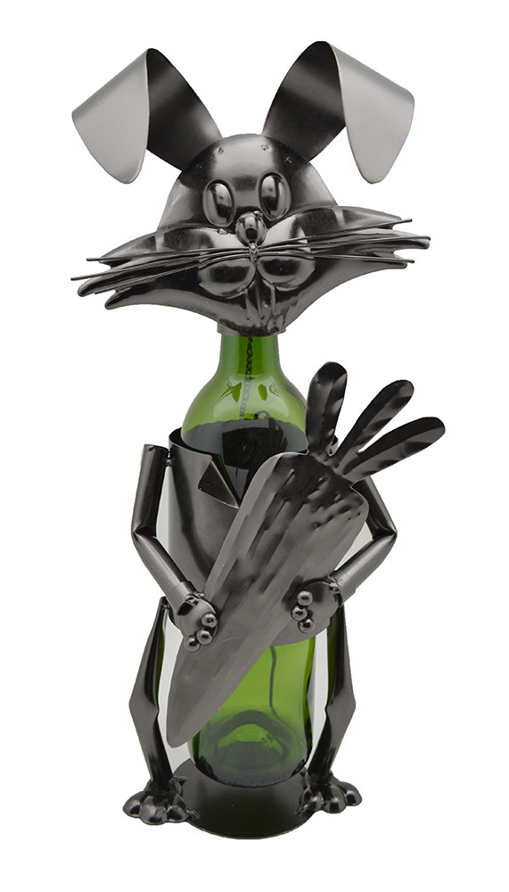 Holding Carrot Metal Wine Bottle Holder Caddy