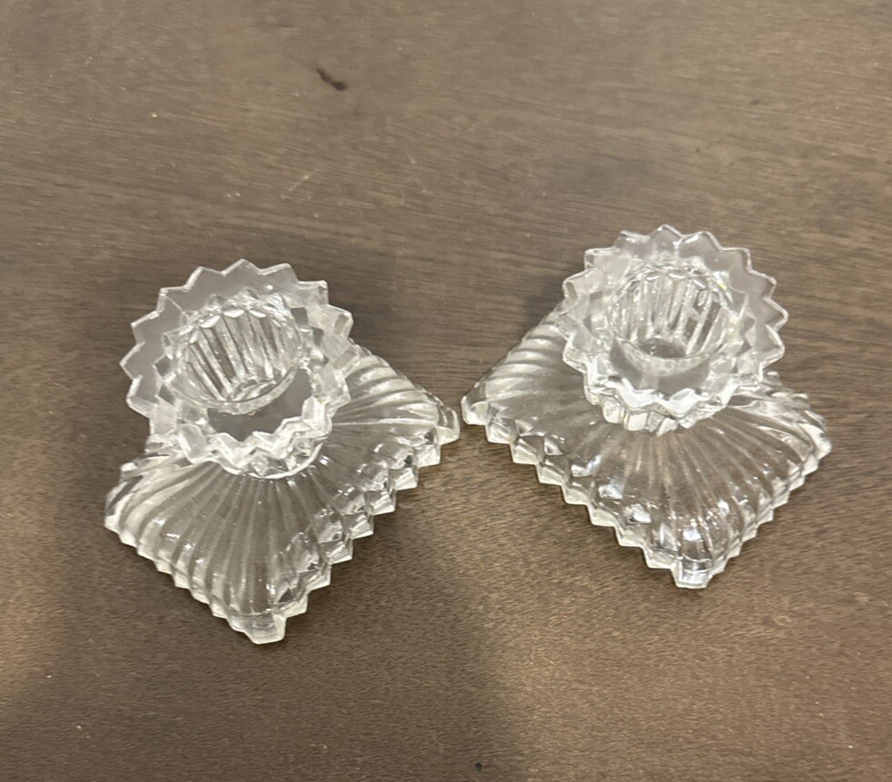 Vintage Art Deco Pair Candle Holders