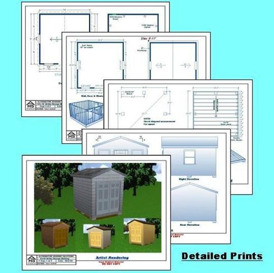 8x10 Storage Shed Plans Package, Blueprints, Material List & Instructions