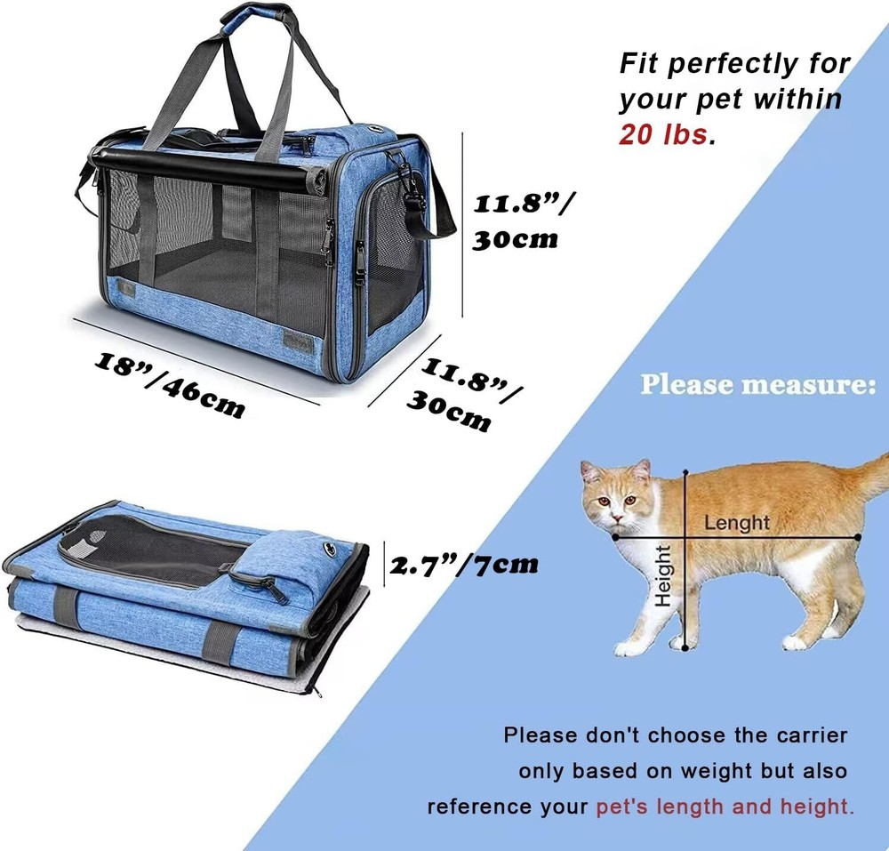 Pet Carrier for Large and Medium Cats, Soft-Sided Pet Carrier for Big Medium ...