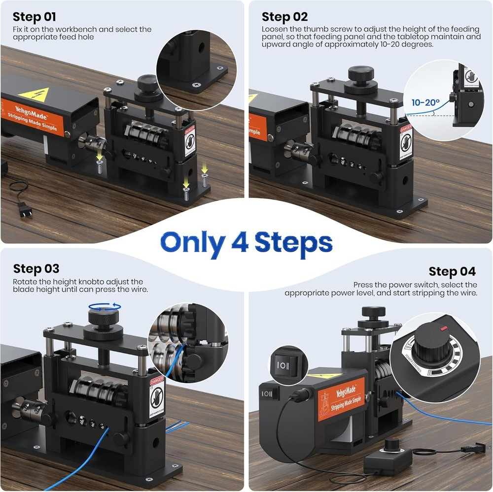 Electric Wire Stripper Machine with Enhanced Motor, High-Efficiency Cable Str...