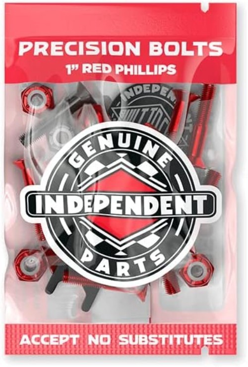 Skateboard Hardware 1" Phillips Red/Black Mounting Bolts with Tool