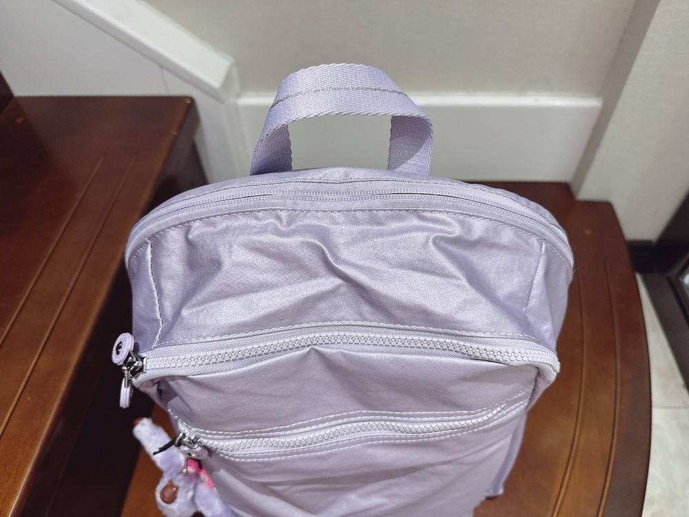 NWT Kipling Hendry Dual Compartments Large Backpack in Metallic Purple 41cm