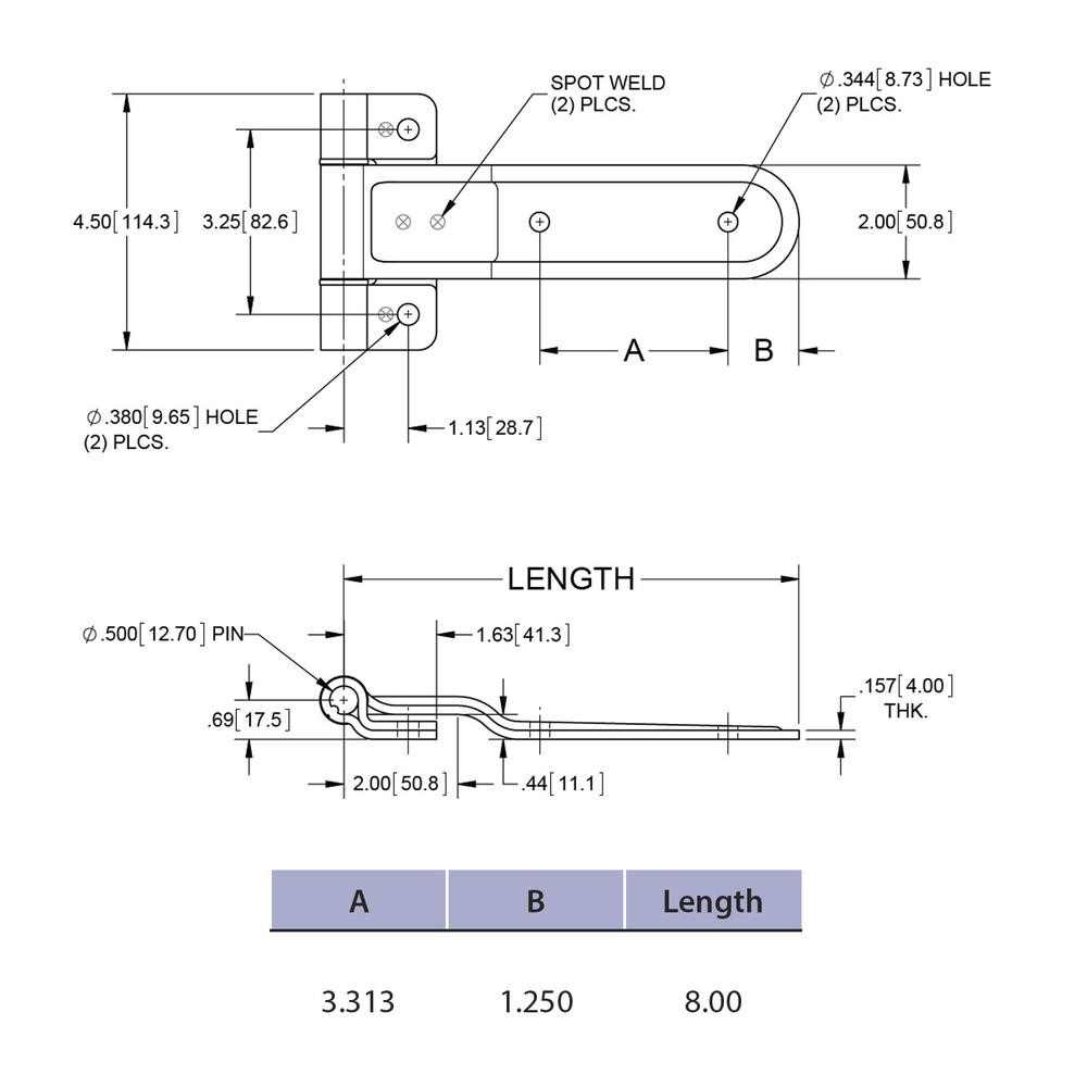 Trailer Door Hinge - Sierra Pacific (SP-H308003)