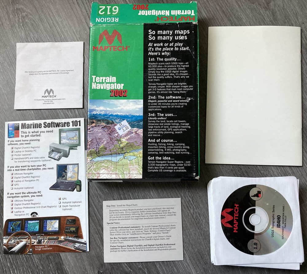 Maptech Terrain Navigator 2002 Idaho and Wyoming Region PC Windows map software