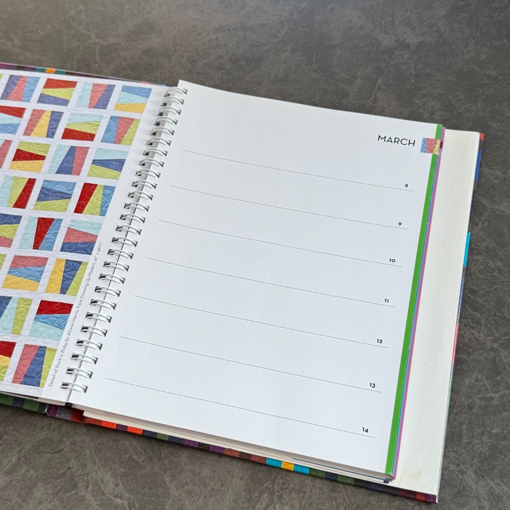 Datekeeper Quilted Masterpieces Planner, Perpetual Calendar Logbook