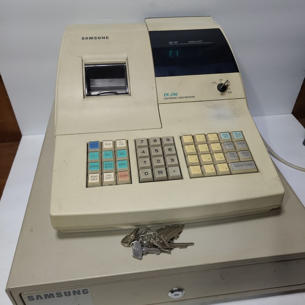 SAMSUNG Sam4s ER-290 Cash Register - Powers on - E1 Error Code - USED