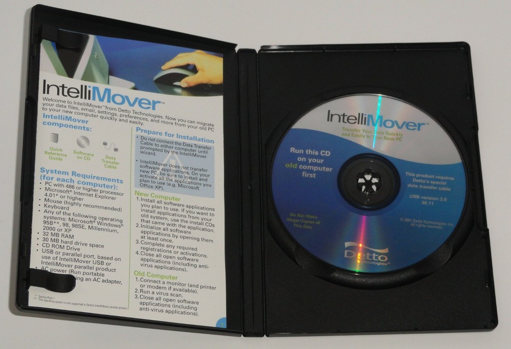 Detto IntelliMover v3.0 USB Cable & CD-ROM Data Transfer Software 2001