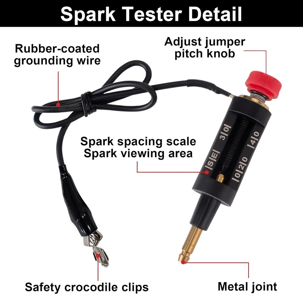 Spark Plug Tester, Adjustable Ignition Coil Tester System, Coil Pack Tester, Spa