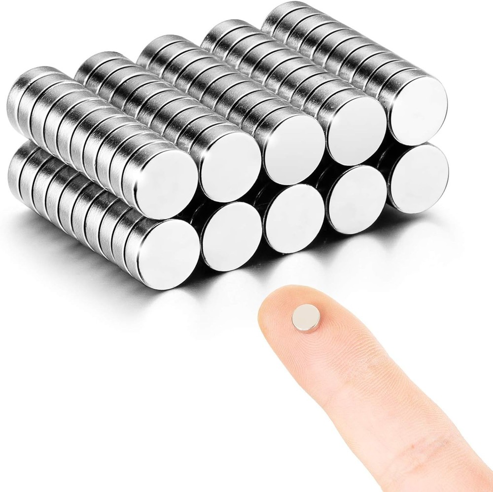 100pcs 6mmx2mm Magnets Actual Size - Tiny Mini Small Round Thin Magnets for 3...