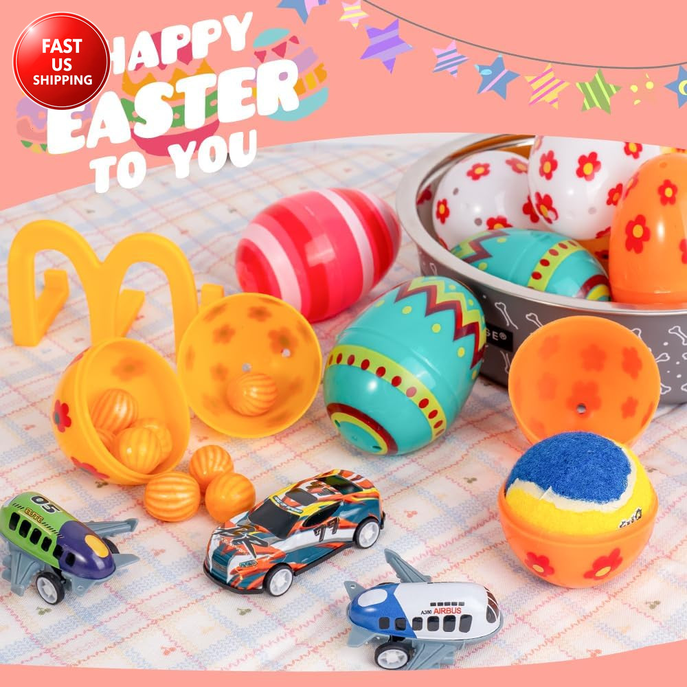 Jumbo 3 Inch Reusable Plastic Easter Eggs 30 Count - Premium Fillable Easter Egg