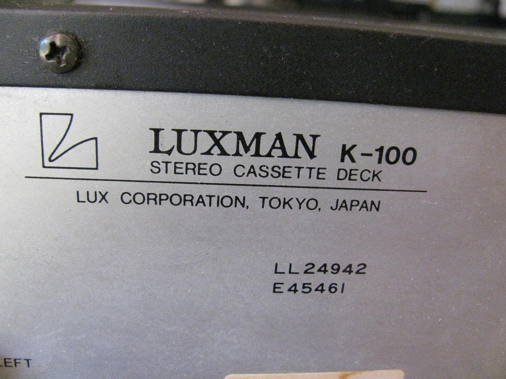 Luxman K-100 2 Head Cassette Deck Recorder Tested Great Working Condition