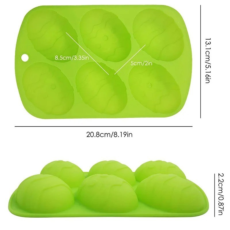 Easter Egg Molds Silicone Egg Shaped Baking Pan Cavities Easter Candy