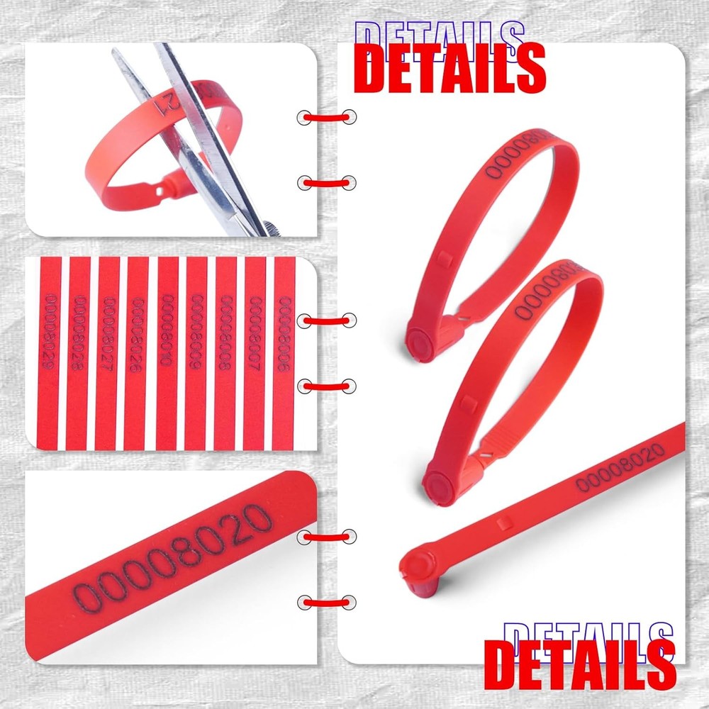 Trailer Seals Plastic Security Numbered 100 Red