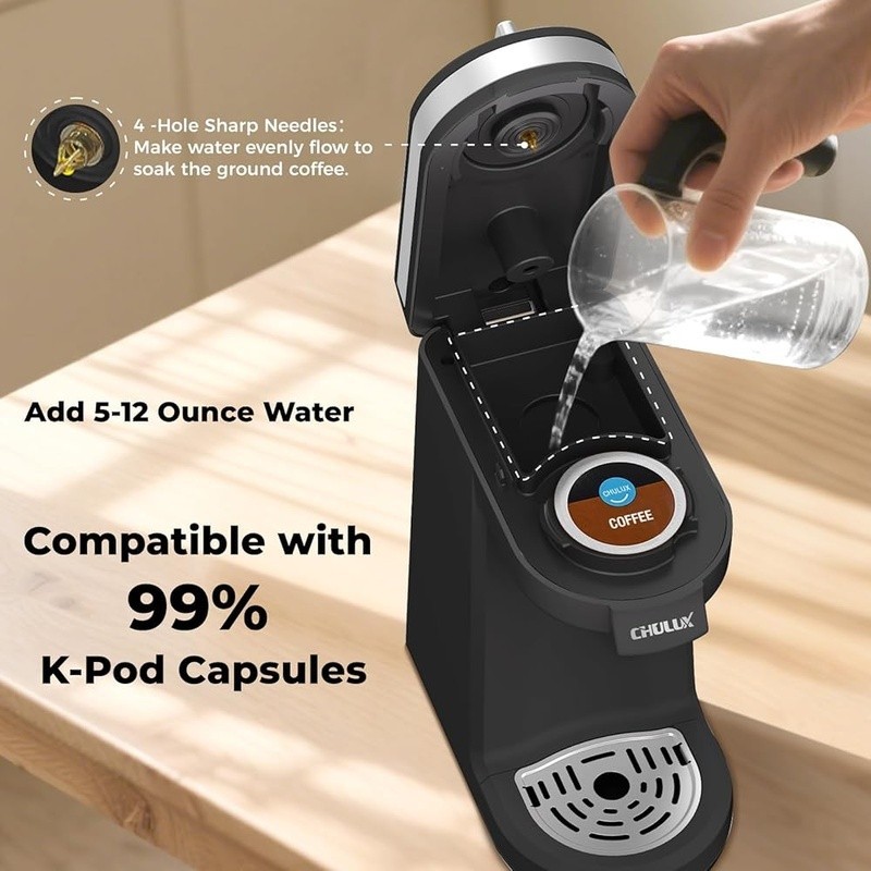 Single Serve Coffee Maker 12oz One Button Operation Auto Shut Off Easy Clean New