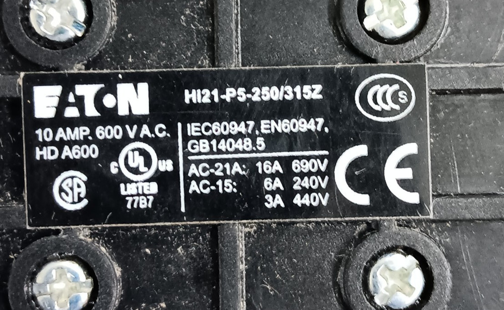 Eaton P5-250/V/SVB Rotary Switch