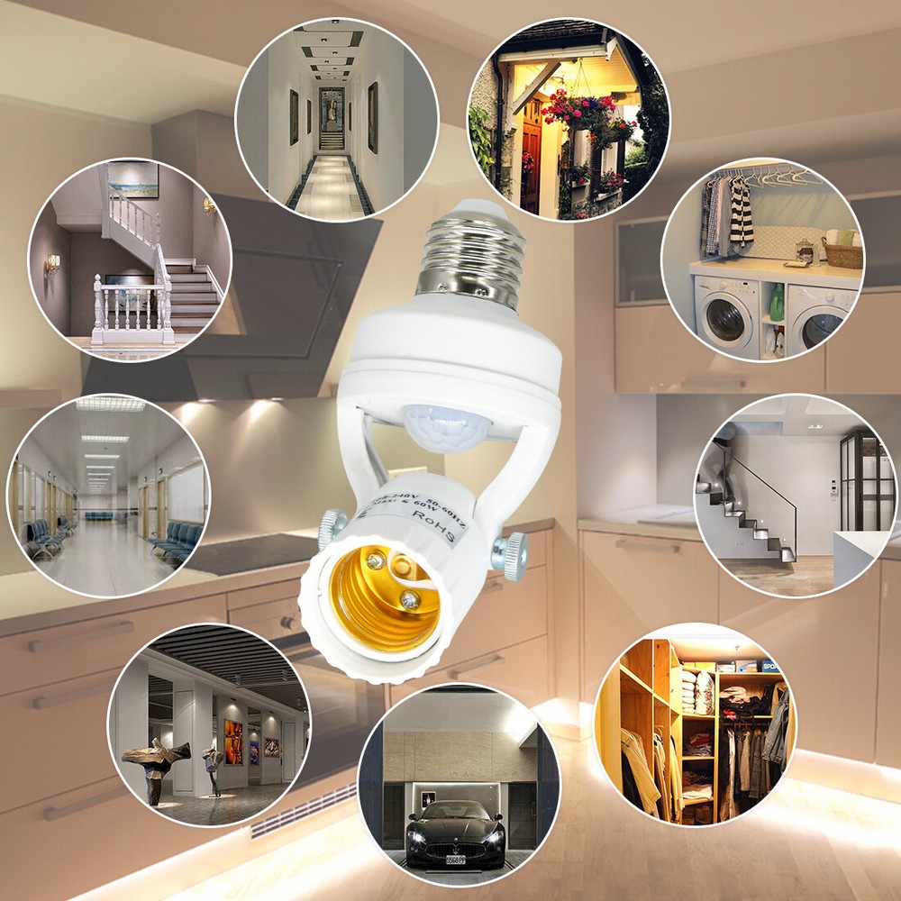 PIR Motion Sensor Light Socket - 180 Degree Rotatable E26/27 Smart Screw Bulb