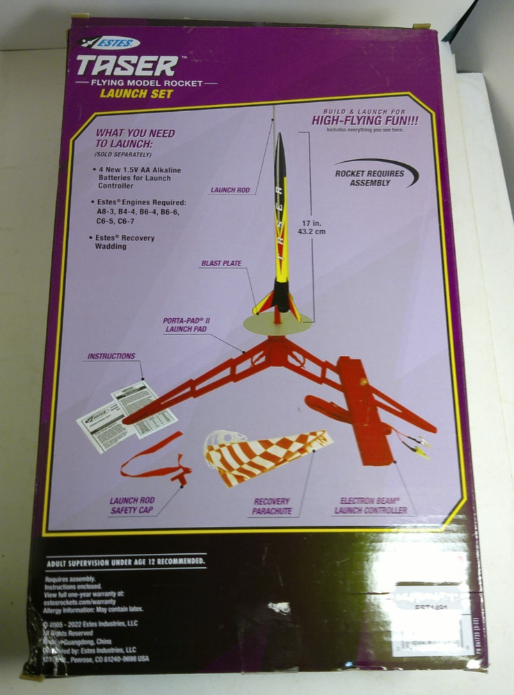 Estes 1491 Taser Flying Model Rocket Launch Set - BOX DAMAGE