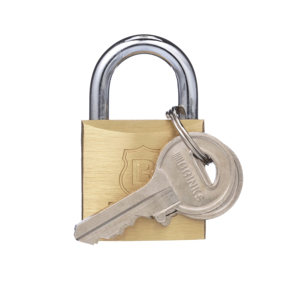 (3 pack) Brinks Solid Brass 30mm Keyed Padlock with 5/8in Shackle