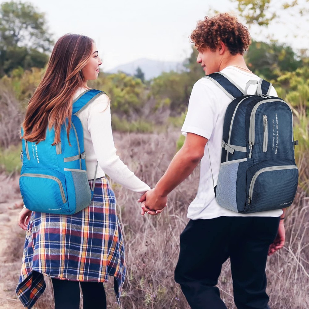 35L Lightweight Packable Backpack, Light Blue, Foldable, Water Resistant, Hike