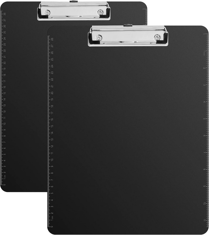 Sturdy Plastic Clipboards, Low Profile Clip, Lightweight Versatile Office