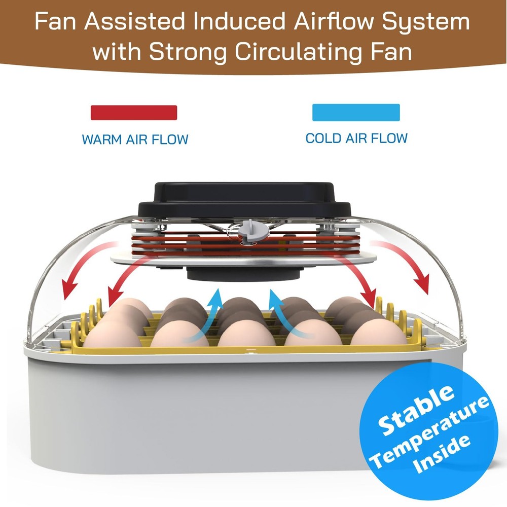 MATICOOPX 20 Egg Incubator with Humidity Display, Egg Candler, Automatic Egg ...