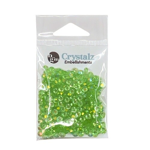 Buttons Galore Crystalz Clear Flat Back Gems-Lime