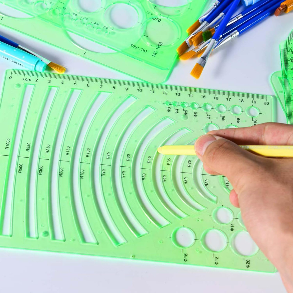 7 Pack Drawings Templates Stencil, Circle Template for Geometric Drawing Sten...