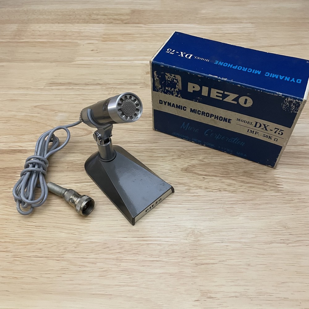 Vintage Dynamic Microphone Model DX75 Piezo.  In Original Box - Not Working