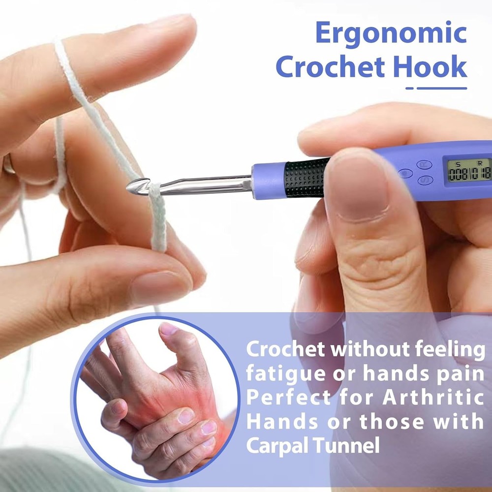 Lighted Crochet Hook Set: 22 Sizes & Stitch Counter for Creative Projects