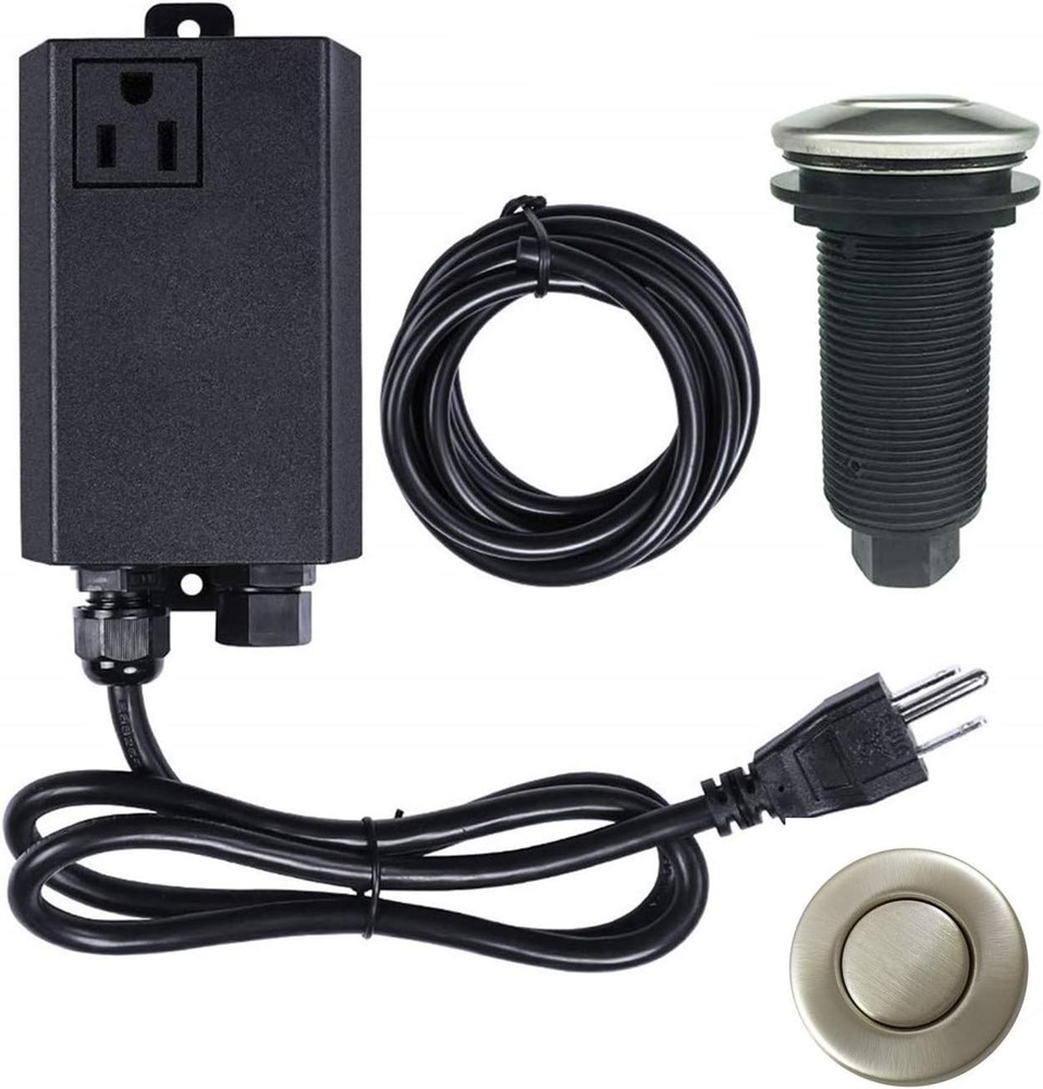 Upgraded Brushed Nickel Air Switch Button for Efficient Kitchen Waste Disposal