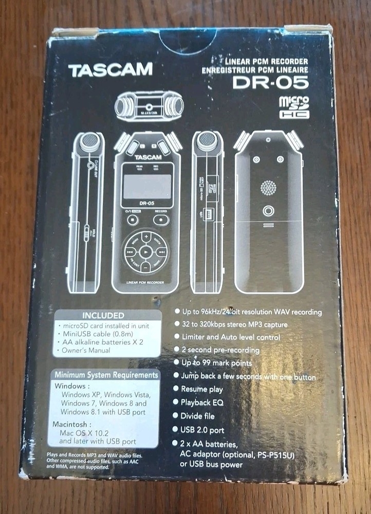 TASCAM DR-05 Version 2 Linear PCM Recorder Stereo Handheld
