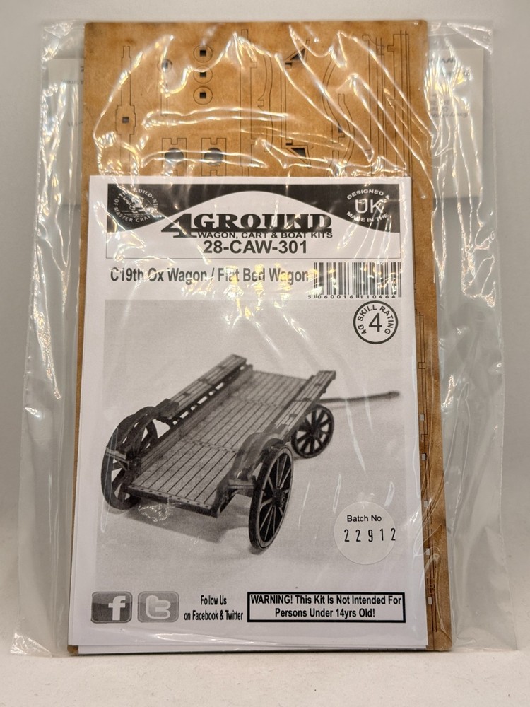 4 Ground Model kit 28S CAW-301 28mm C19th Ox Wagon / Flatbed Wagon